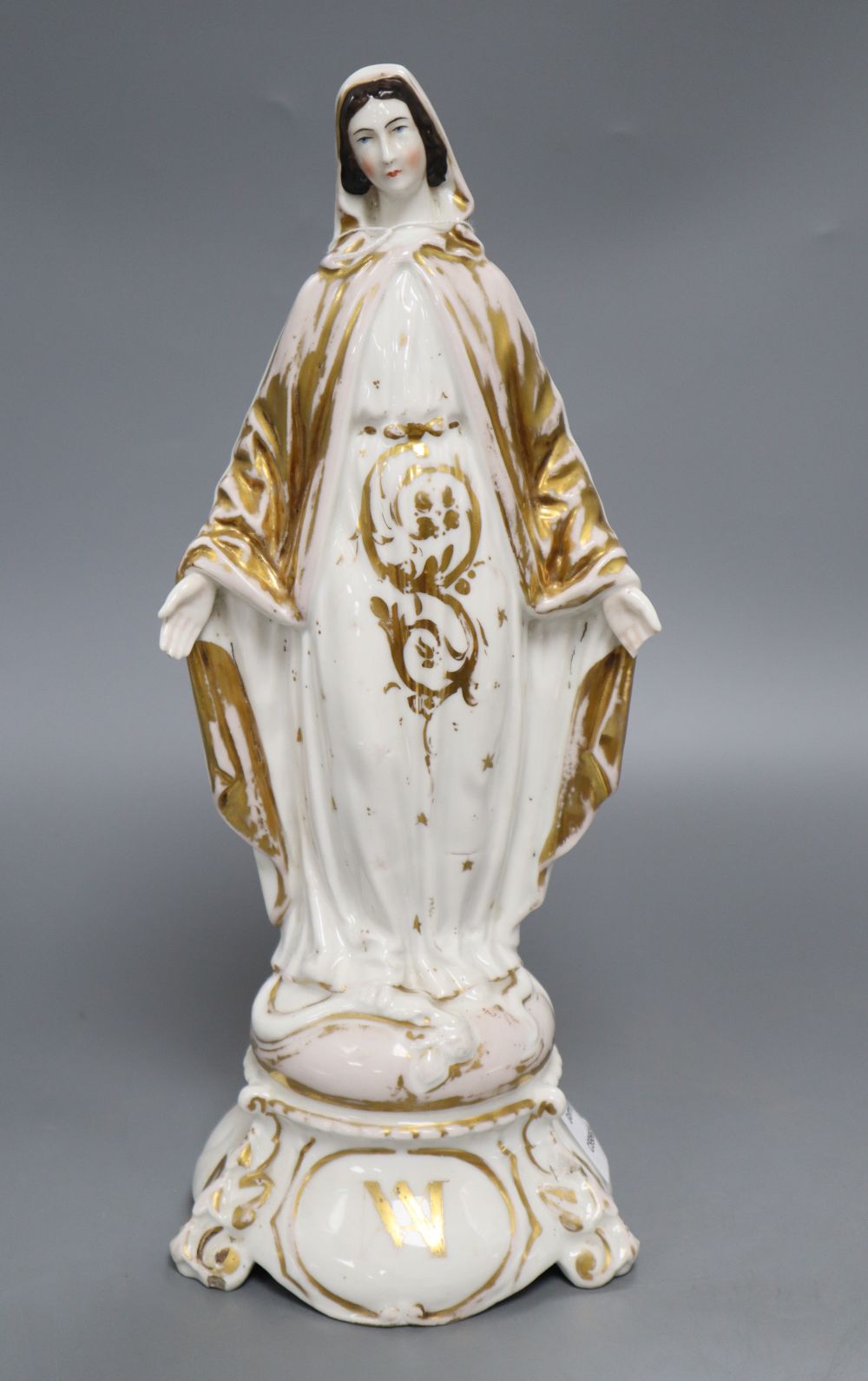 A Paris porcelain figure of Virgin Mary, height 34cm